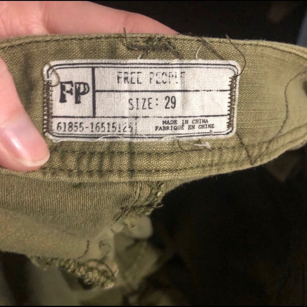 FREE PEOPLE Olive Green Utility Boyfriend Pants 29 - Picture 7 of 8